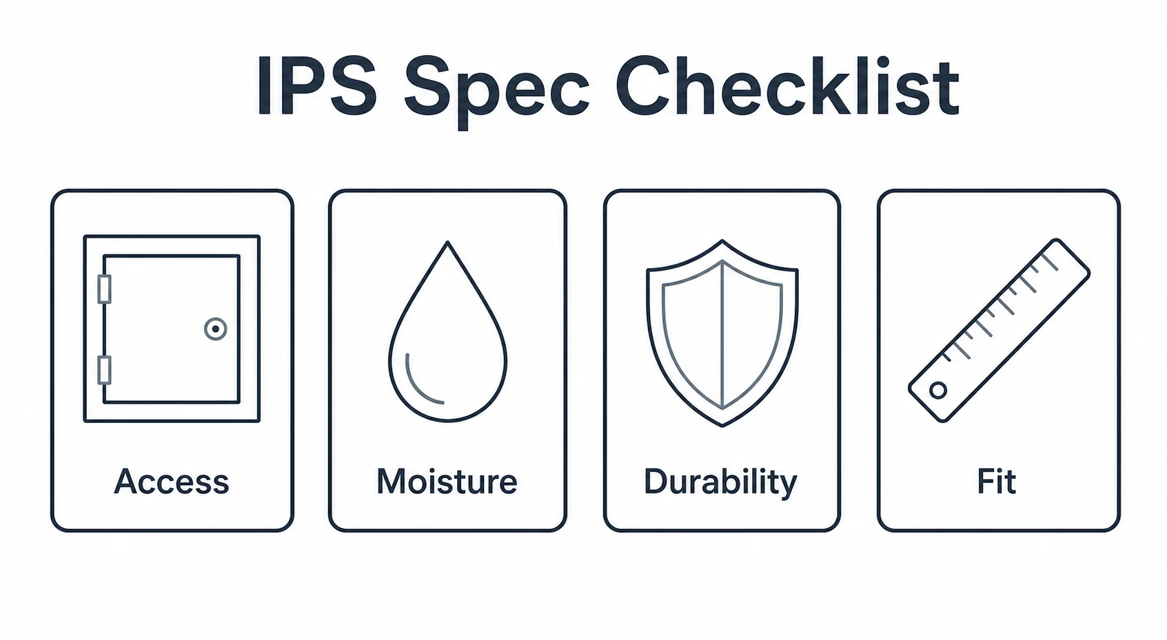 Checklist graphic for specifying an IPS duct panel system